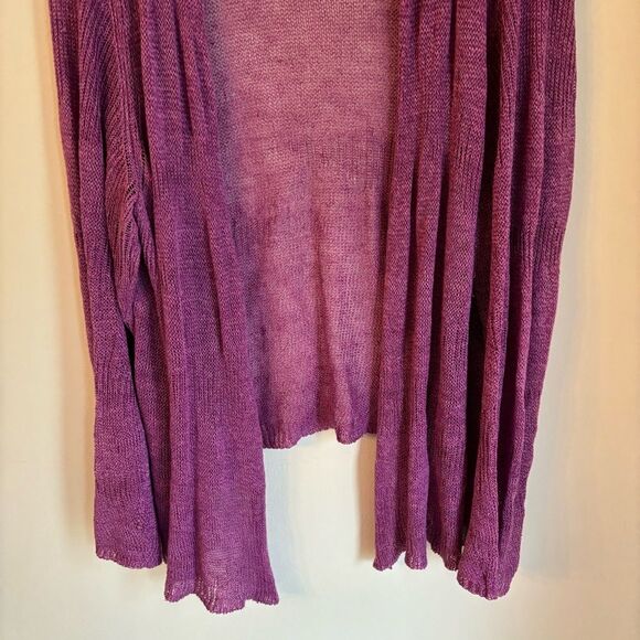 Eileen Fisher Women’s Italian yarn 100% linen open front cardigan sweater 2XL! - Picture 5 of 13